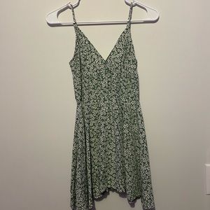 shein sage green floral dress